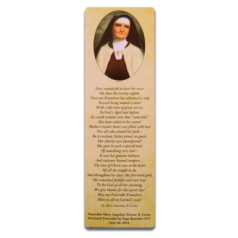 Venerable Mary Angeline Poem Bookmark